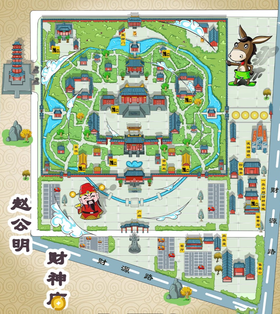 中宁寺庙类手绘地图